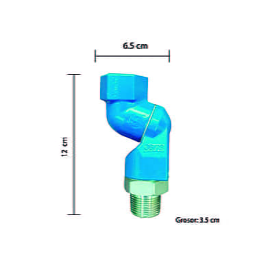 26-2527 CONEXIÓN MÚLTIPLES DE 3/4 "SUPER-GIRATORIO DE 360 GRADOS, (SM75)