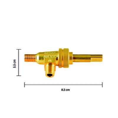 A18-318 "Valvula de paso sin sistema de seguridad BTU: 33,000 Inlet: 1/8""-27NPT Outlet: 3/8""-27UNS-2A"