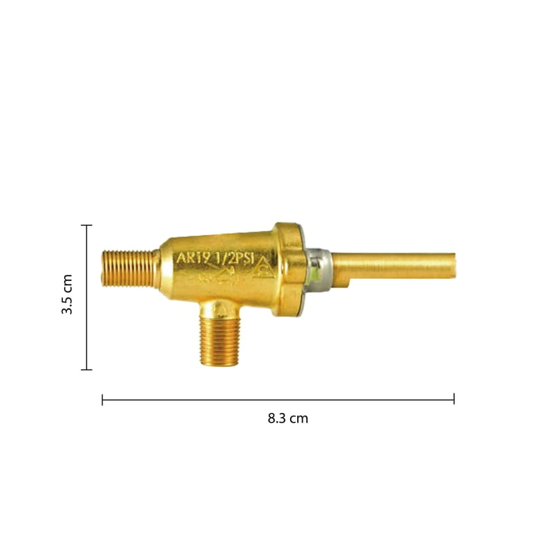 AR19-L1 "Valvula de paso con sistema de seguridad BTU: 33,000 Inlet: 1/8"" -27NPT Outlet: 3/8"" -27UNS-2A"