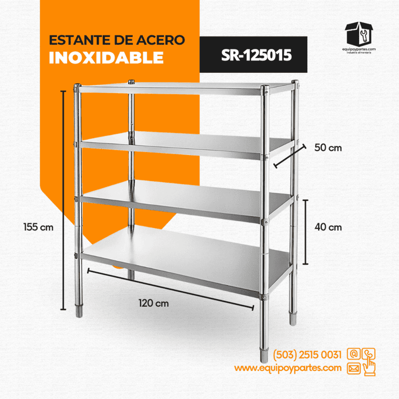 COOLING RACK SR-125015 (Estante de acero inox 120 cm)