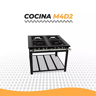 M4D2 COCINA A GAS, 2 QUEMADORES SENCILLOS, DOS QUEMADORES DOBLES M4D2 COCINA A GAS, 2 QUEMADORES SENCILLOS, DOS QUEMADORES DOBLES