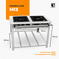 MI2 COCINA INDUSTRIAL MAXI DE DOS QUEMADORES INOXMI2