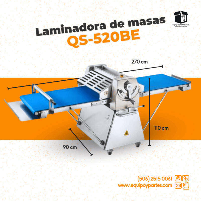 QS-520BE2 LAMINADORA DE MASA DE PISO, DE LUJO DE 520MM