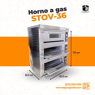 STOV-36 GAS OVEN 3 DECK 6 TRAY