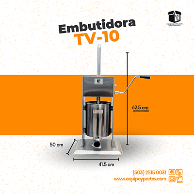 TV 10 EMBUTIDORA MANUAL, 10 LT DE CAPACIDAD.